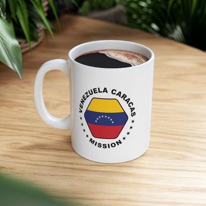 Venezuela Caracas Mission Circular Flag White Ceramic Mug - Latter-Day Saint LDS Missionary Gift - Book of Mormon