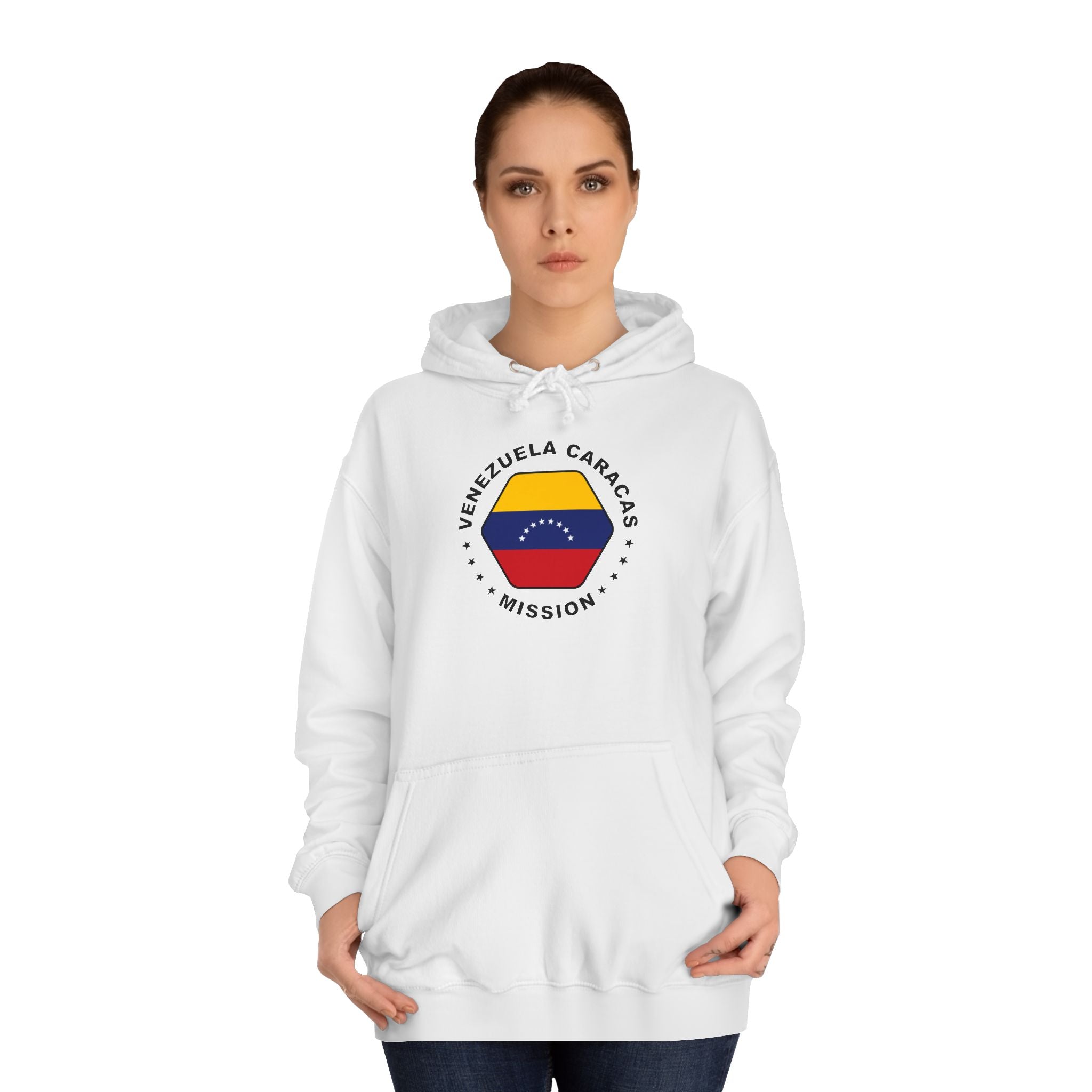 Venezuela Caracas Mission Flag Logo (Black Border) College Hoodie - Latter-Day Saint LDS Missionary Gift - Book of Mormon