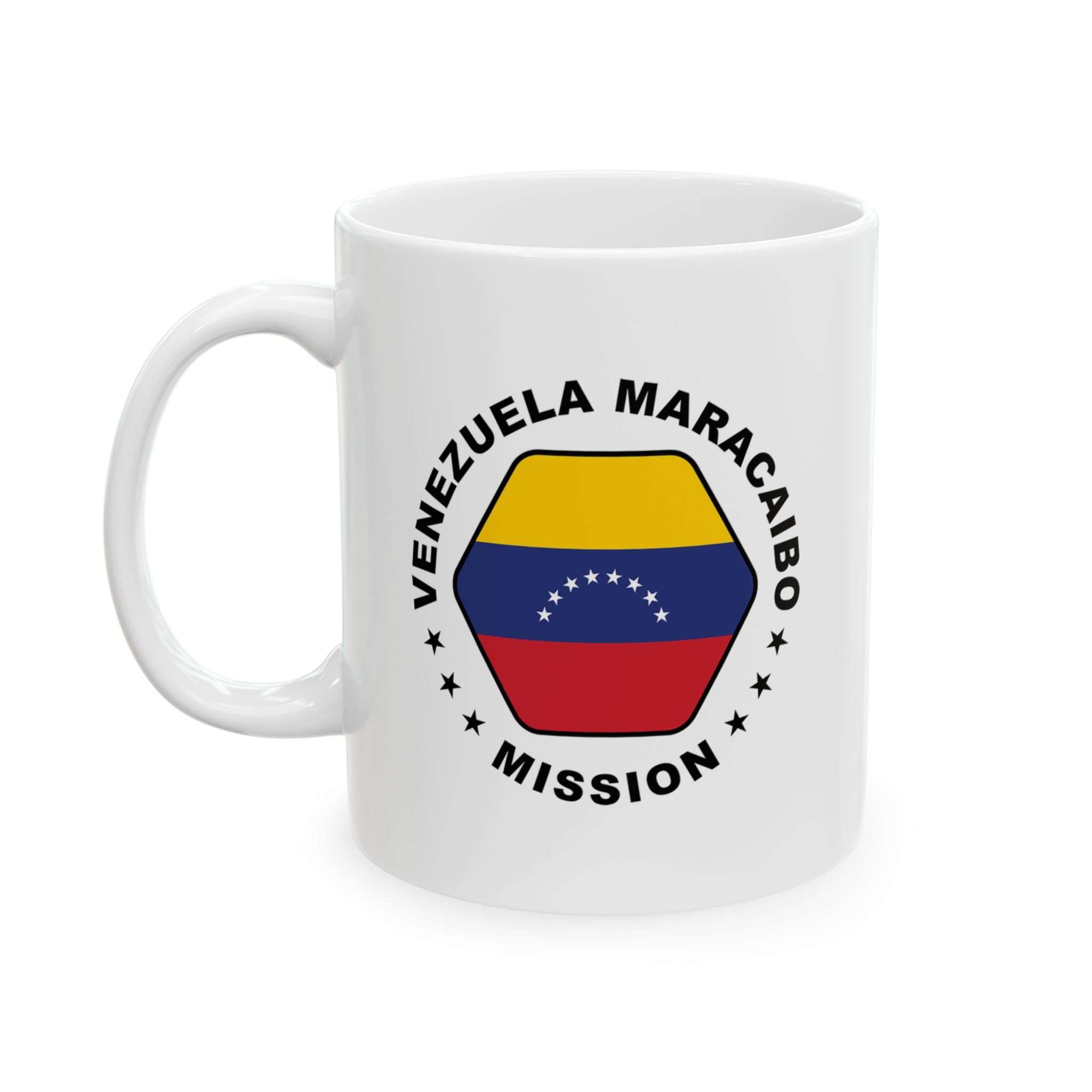 Venezuela Maracaibo Mission Circular Flag White Ceramic Mug - Latter-Day Saint LDS Missionary Gift - Book of Mormon