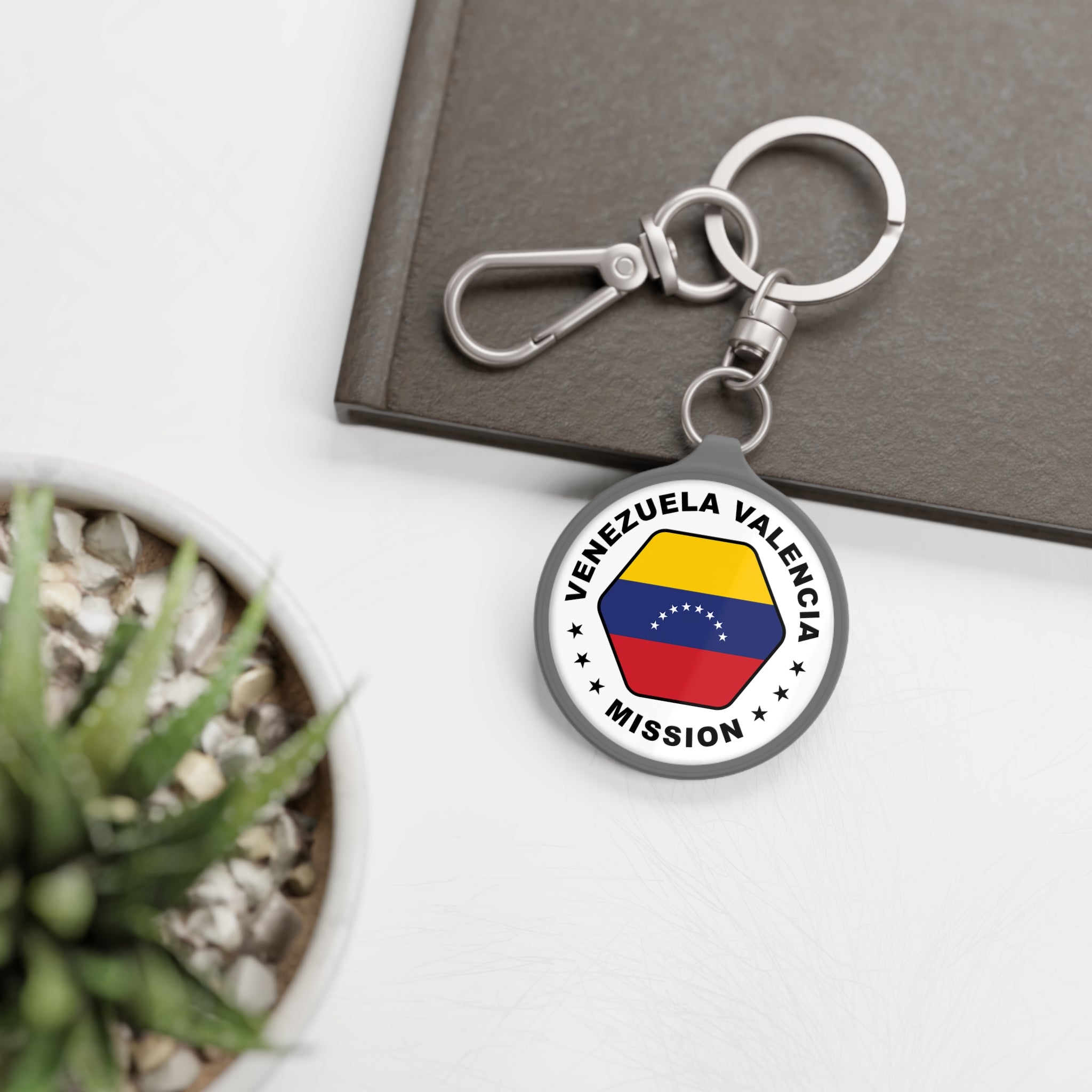 Venezuela Valencia Mission Circle Flag Key Tag - Latter-Day Saint LDS Missionary Gift - Book of Mormon