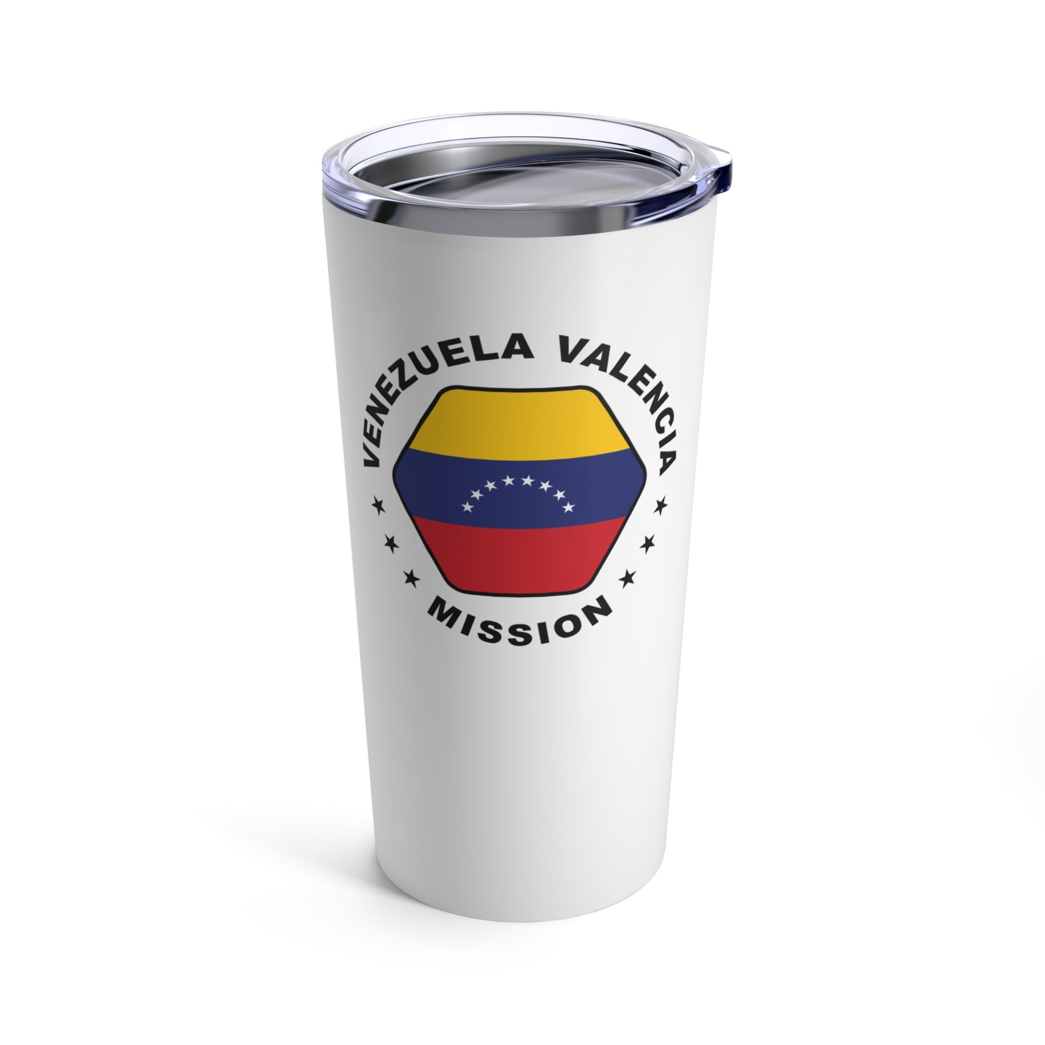 Venezuela Valencia Mission Flag Logo Tumbler 20oz White - Latter-Day Saint LDS Missionary Gift - Book of Mormon