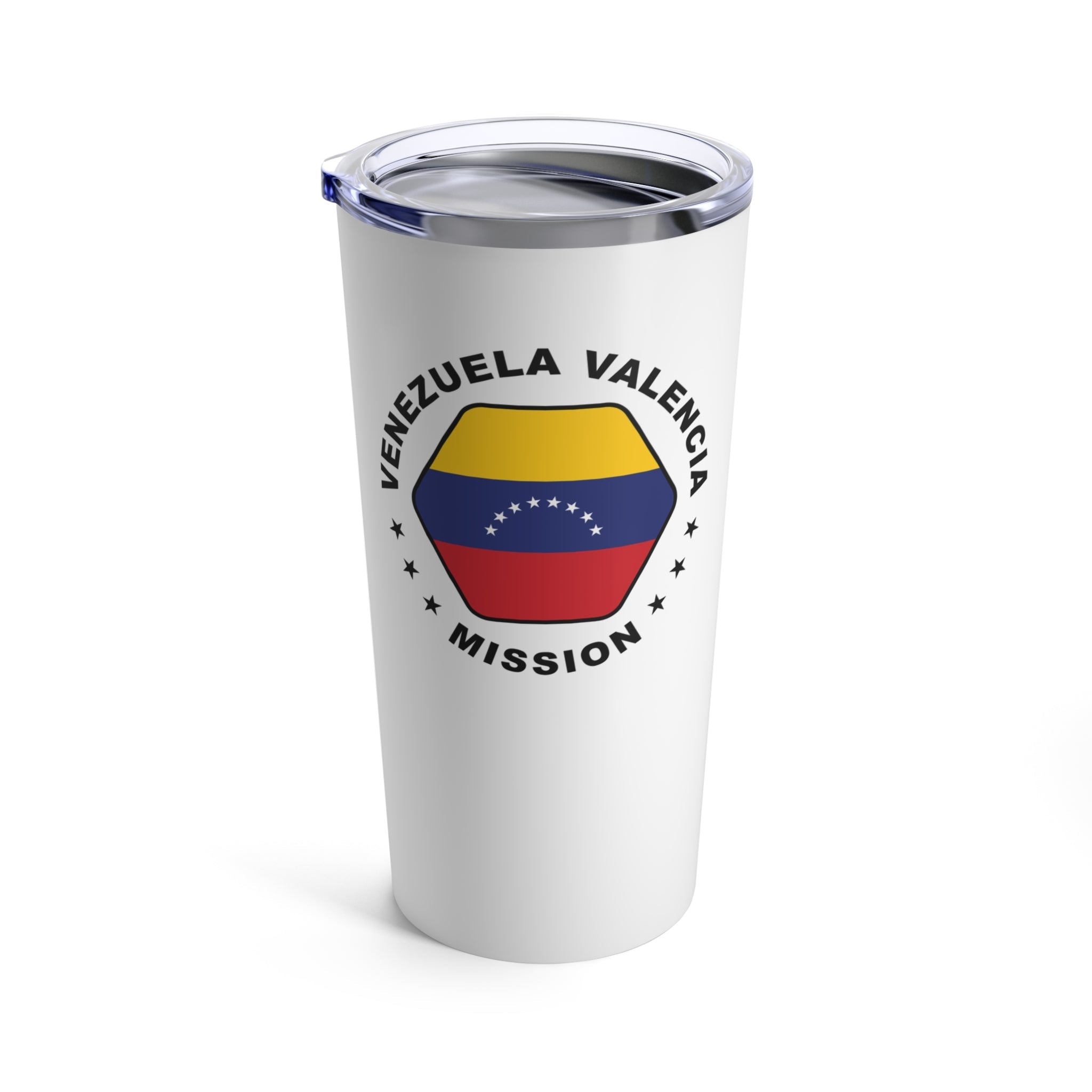 Venezuela Valencia Mission Flag Logo Tumbler 20oz White - Latter-Day Saint LDS Missionary Gift - Book of Mormon