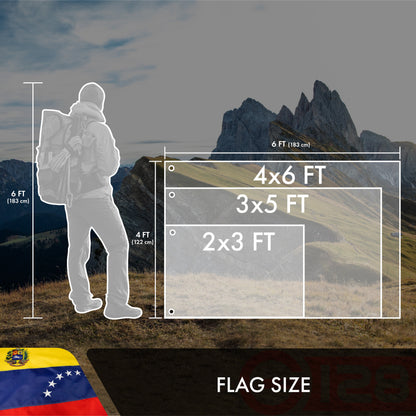 G128 Venezuela (Venezuelan) Flag | 3x5 feet | Double Sided Embroidered 210D Indoor/Outdoor, Brass Grommets, Heavy Duty Polyester