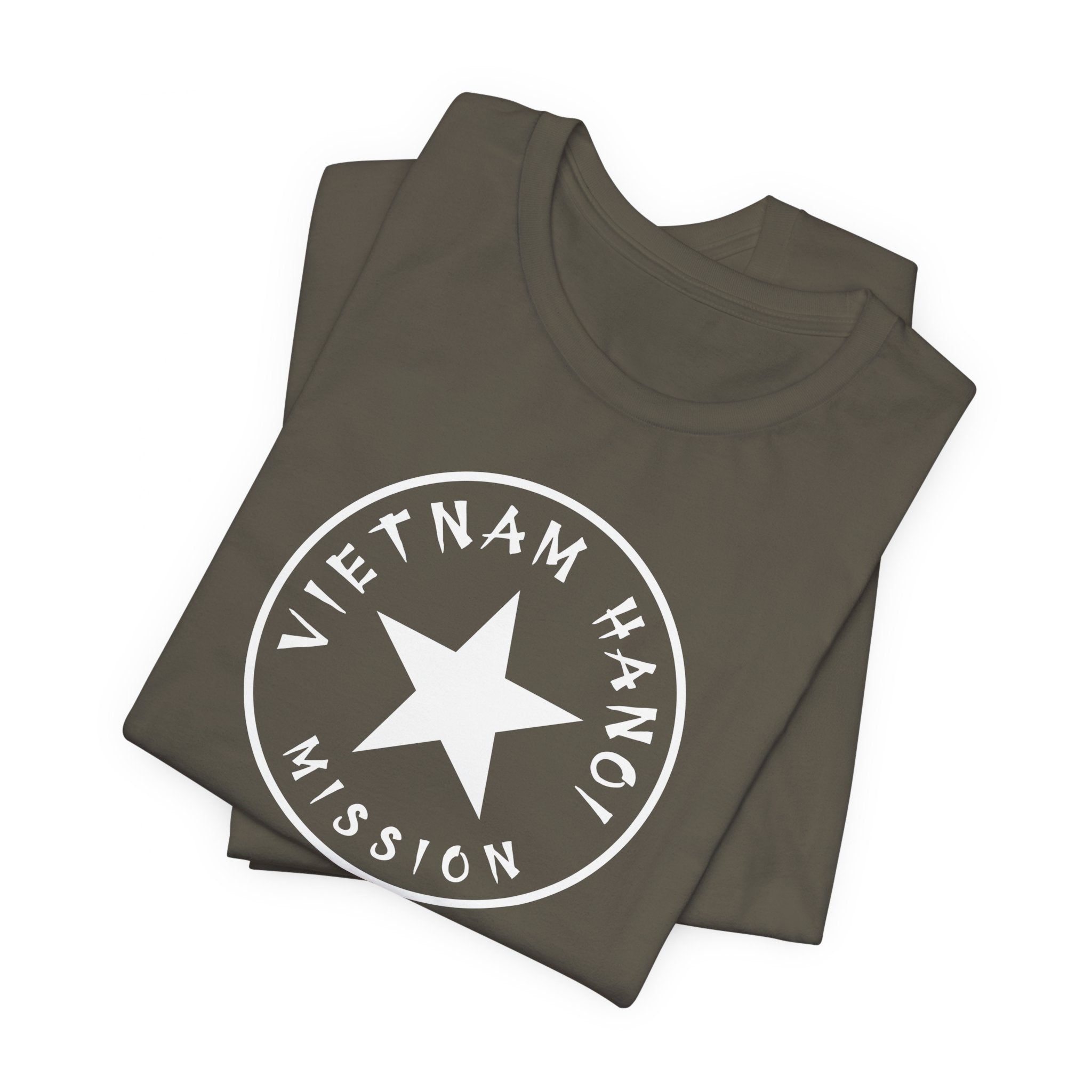 Vietnam Hanoi Mission Circular Monochrome Logo T-Shirt - Latter-Day Saint LDS Missionary Gift - Book of Mormon