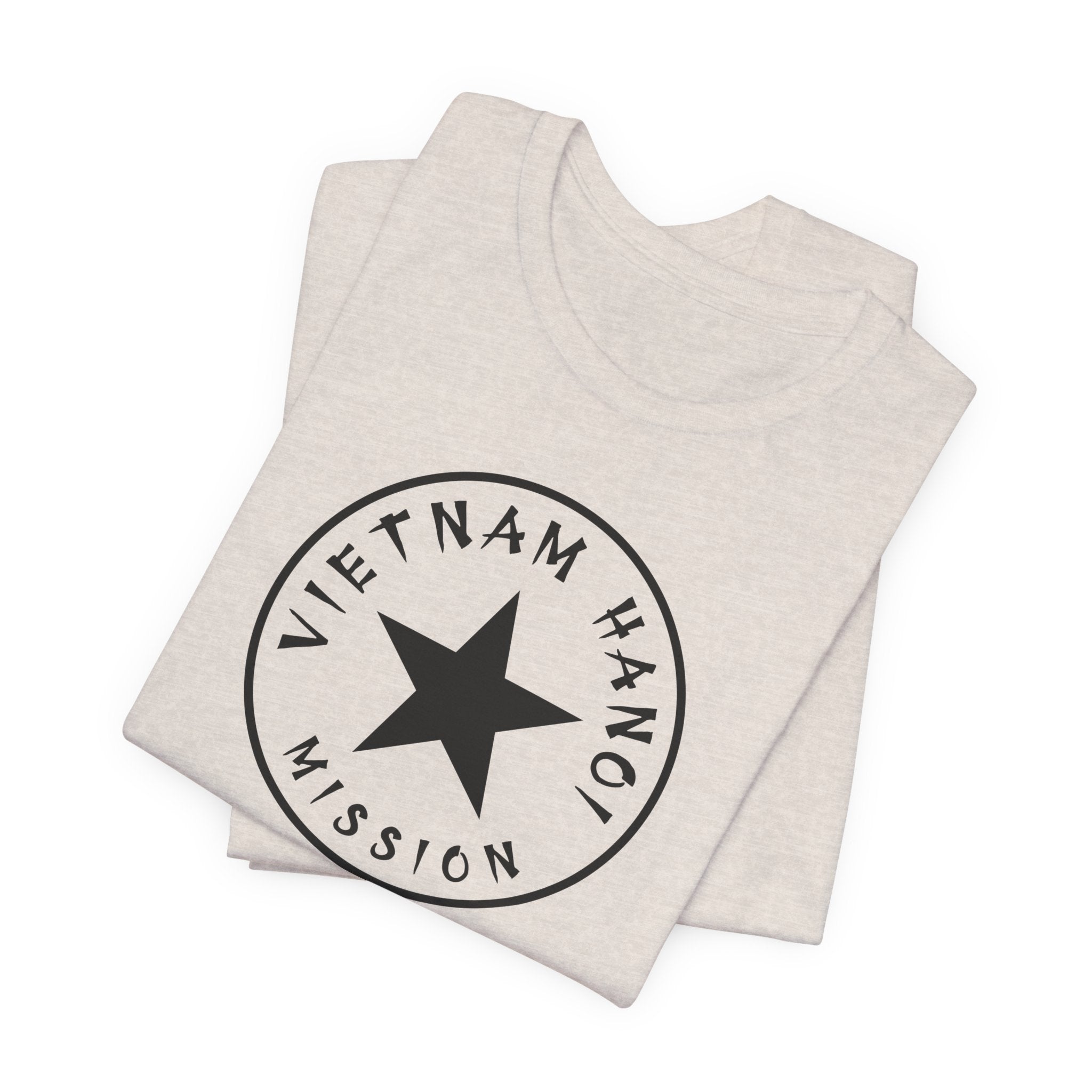 Vietnam Hanoi Mission Circular Monochrome Logo T-Shirt - Latter-Day Saint LDS Missionary Gift - Book of Mormon