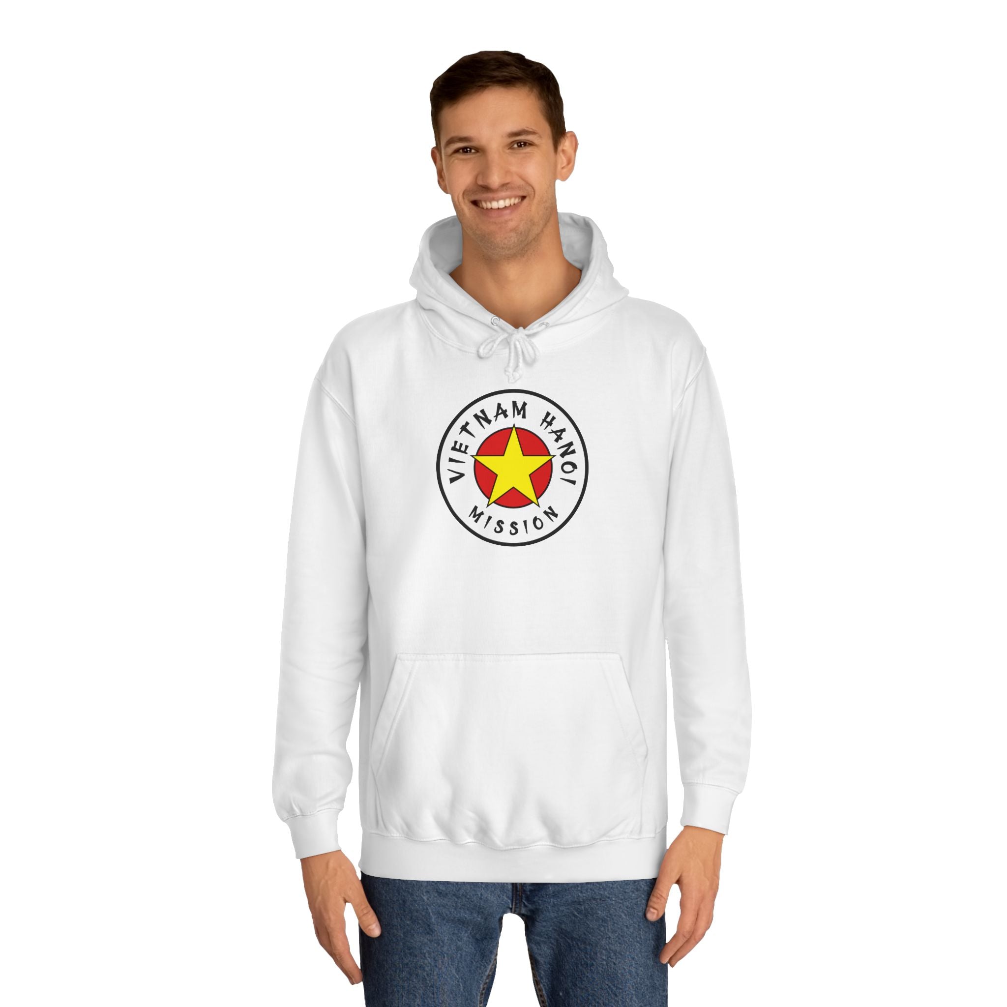 Vietnam Hanoi Mission Flag Logo (White Border) College Hoodie - Latter-Day Saint LDS Missionary Gift - Book of Mormon