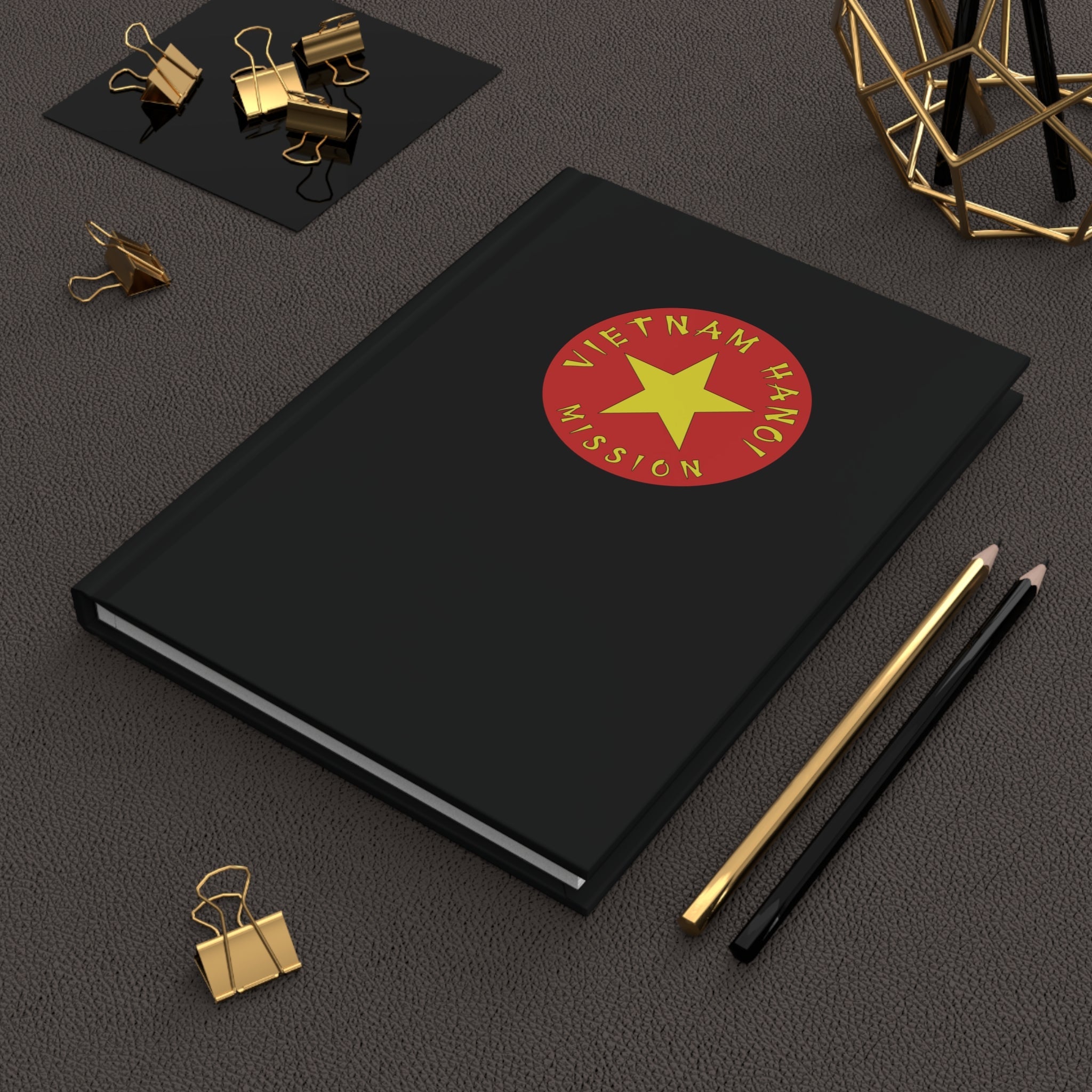 Vietnam Hanoi Mission Logo Design Black Hardcover Journal Matte - Latter-Day Saint LDS Missionary Gift - Book of Mormon