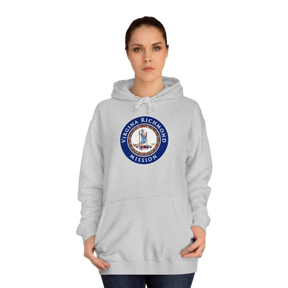 Virginia Richmond Mission State Flag Logo (Black Border) College Hoodie