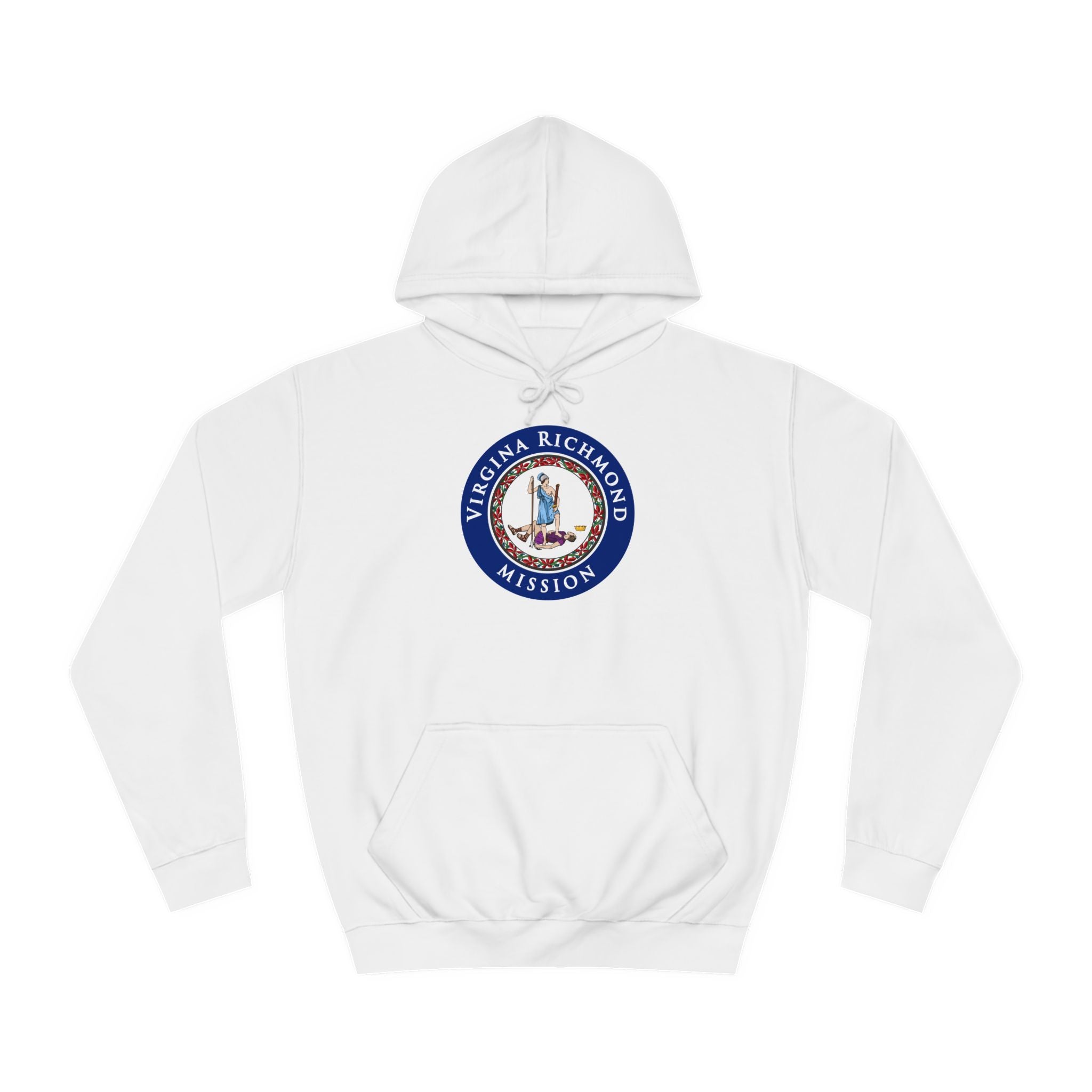 Virginia Richmond Mission State Flag Logo (Black Border) College Hoodie