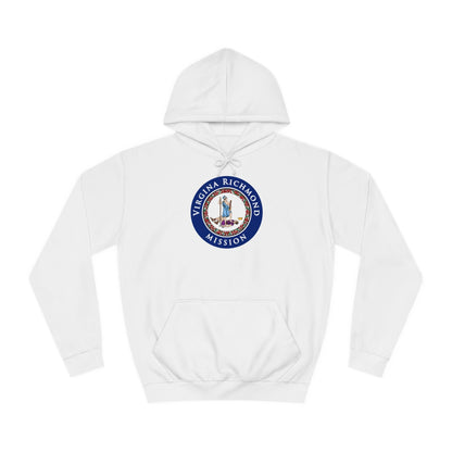 Virginia Richmond Mission State Flag Logo (Black Border) College Hoodie