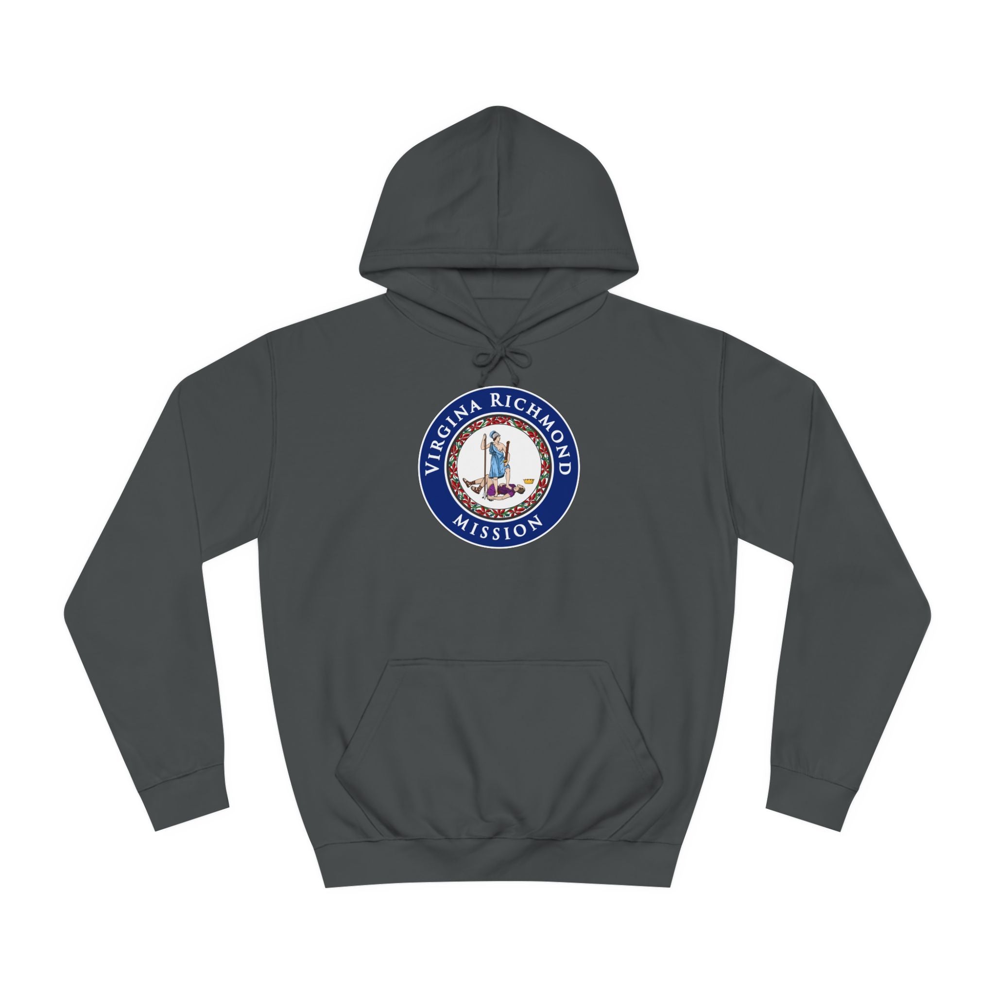 Virginia Richmond Mission State Flag Logo (Black Border) College Hoodie