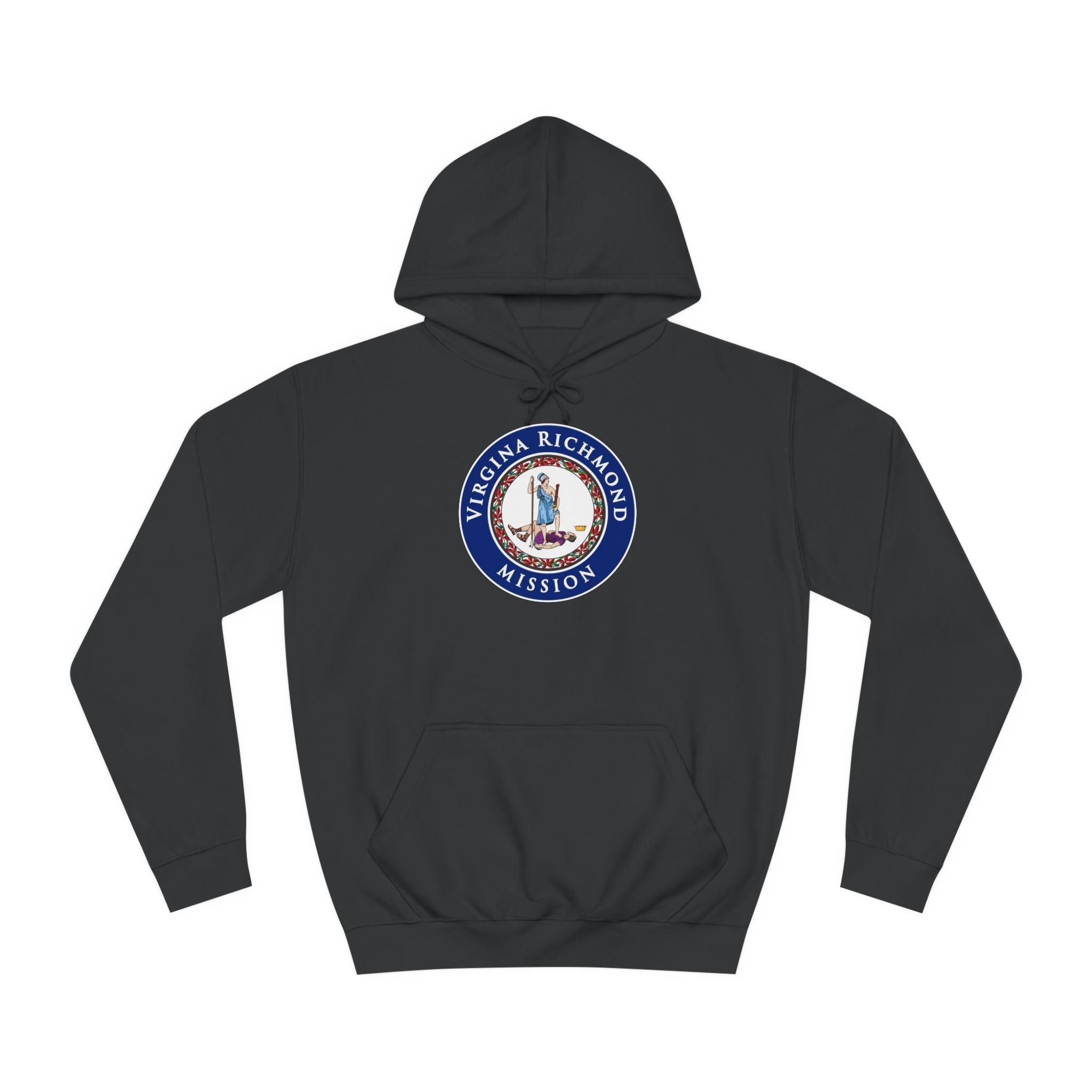 Virginia Richmond Mission State Flag Logo (Black Border) College Hoodie