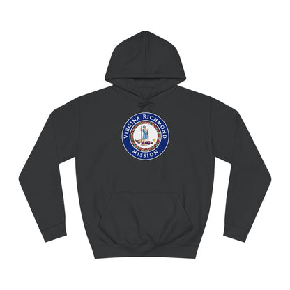 Virginia Richmond Mission State Flag Logo (Black Border) College Hoodie