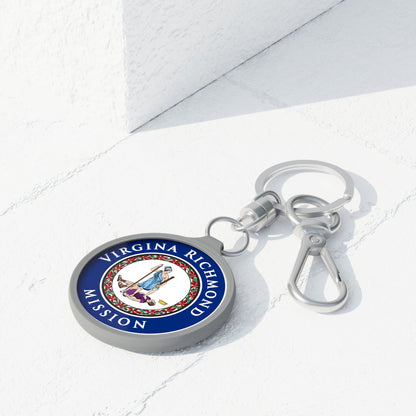 Virginia Richmond Mission State Flag Logo Key Tag - Latter-Day Saint LDS Missionary Gift - Book of Mormon