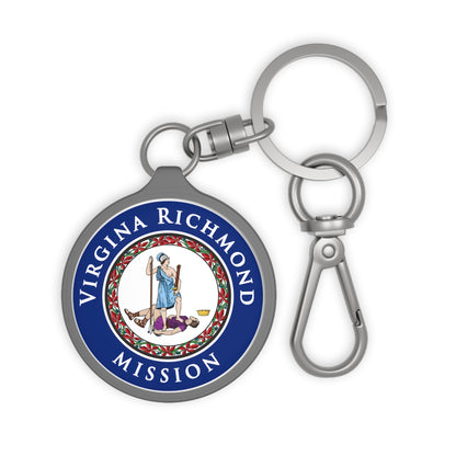 Virginia Richmond Mission State Flag Logo Key Tag - Latter-Day Saint LDS Missionary Gift - Book of Mormon