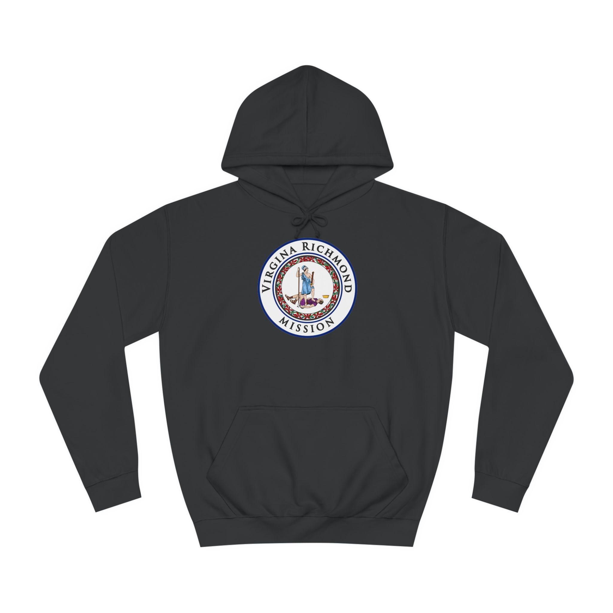 Virginia Richmond Mission State Flag Logo (White Border) College Hoodie