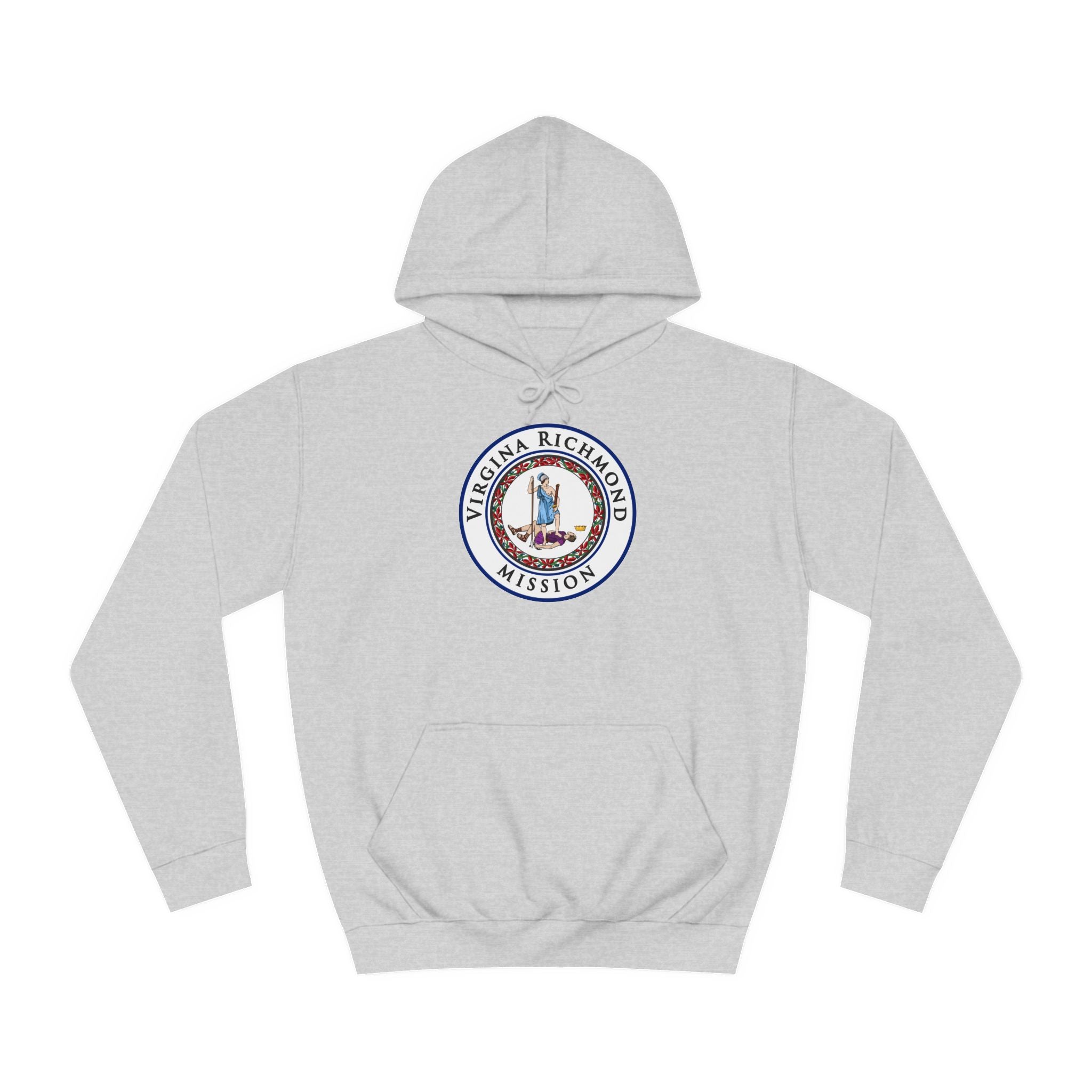 Virginia Richmond Mission State Flag Logo (White Border) College Hoodie