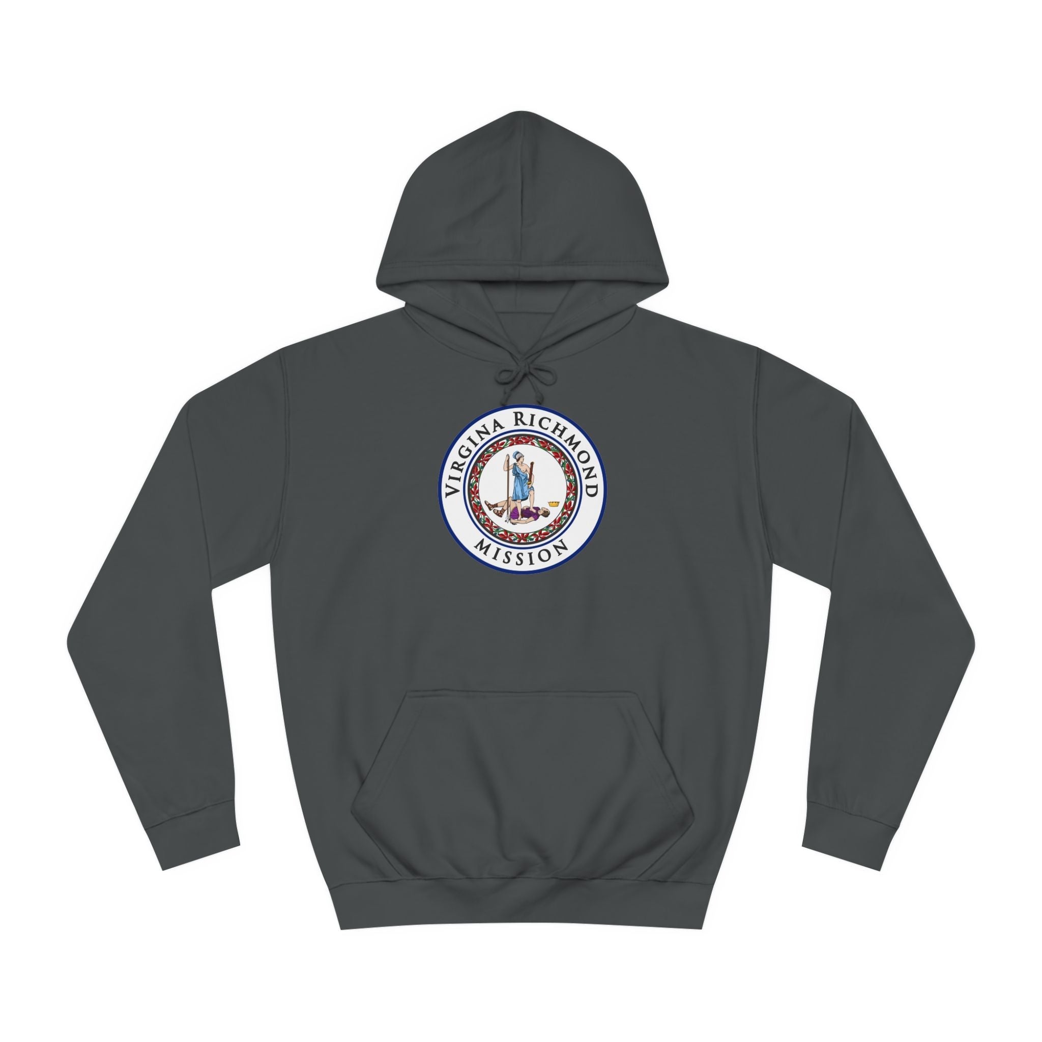 Virginia Richmond Mission State Flag Logo (White Border) College Hoodie