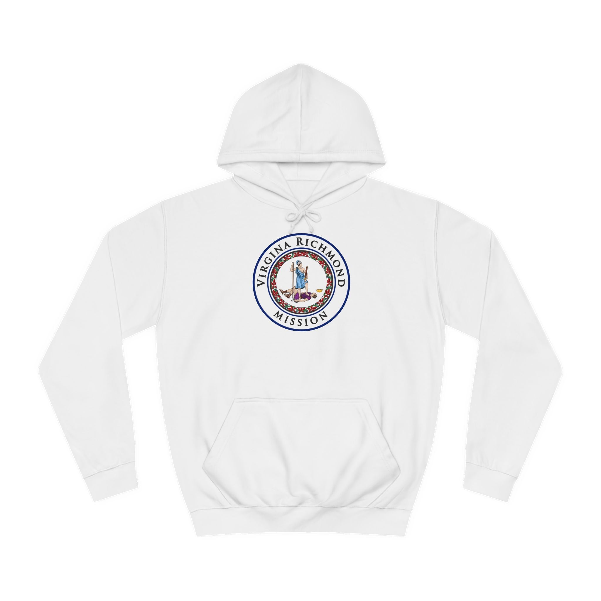 Virginia Richmond Mission State Flag Logo (White Border) College Hoodie