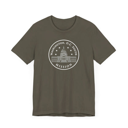 Washington DC South Mission Circular Monochrome Logo T-Shirt - Latter-Day Saint LDS Missionary Gift - Book of Mormon