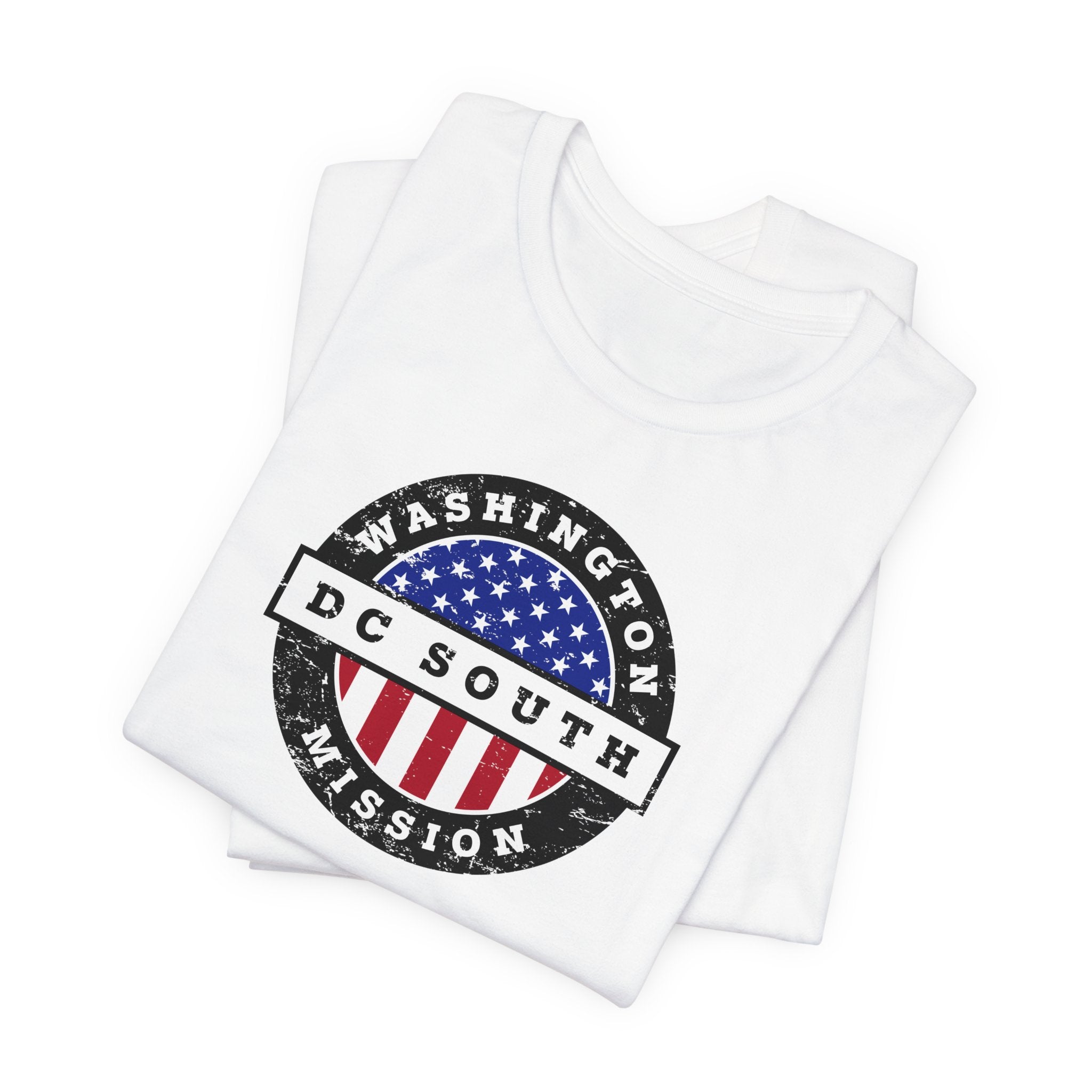 Washington DC South Mission Vintage Circular USA Flag T-Shirt - Latter-Day Saint LDS Missionary Gift - Book of Mormon