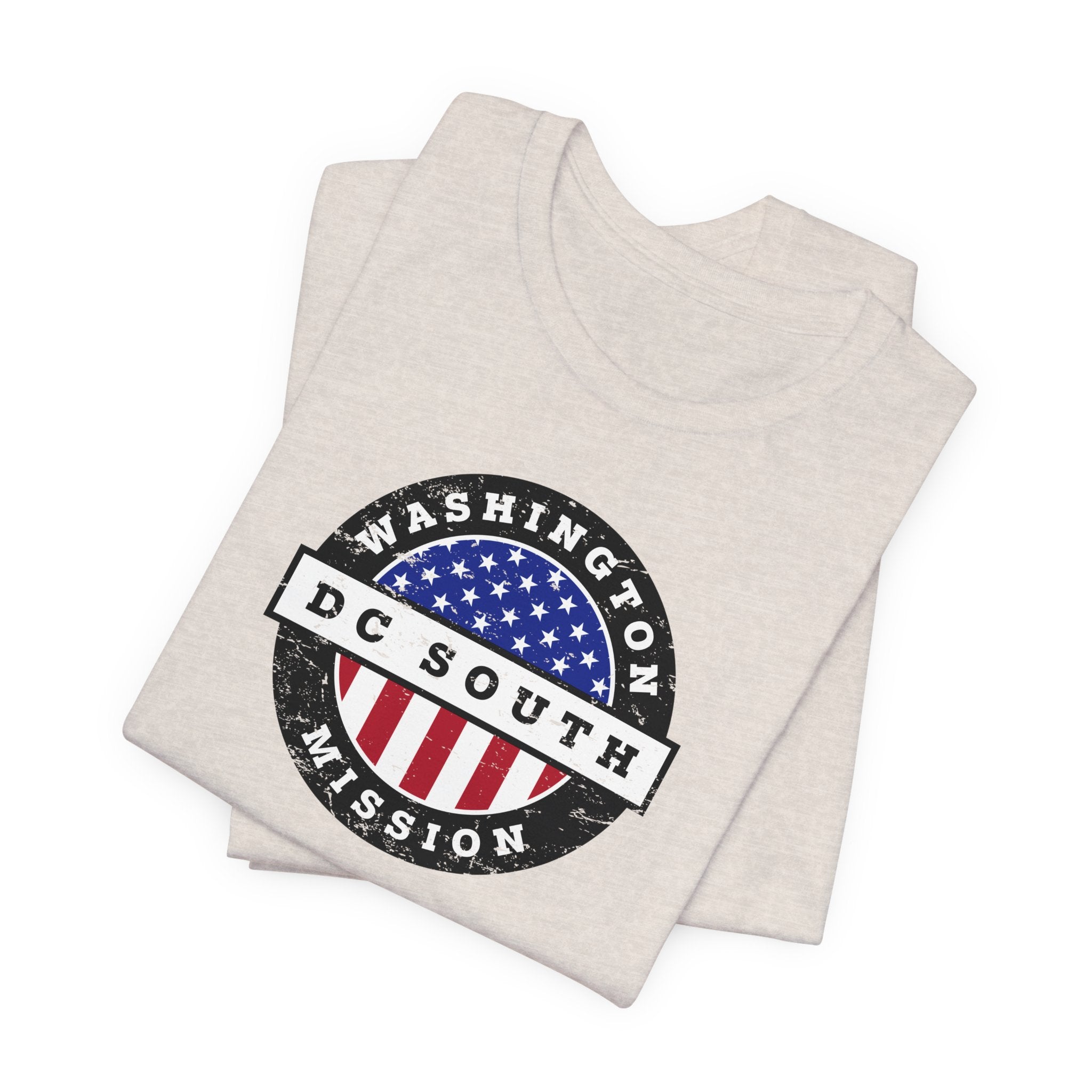 Washington DC South Mission Vintage Circular USA Flag T-Shirt - Latter-Day Saint LDS Missionary Gift - Book of Mormon