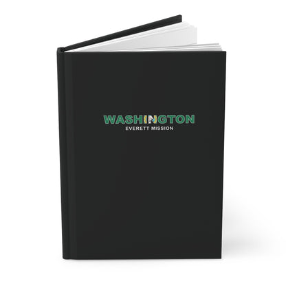 Washington Everett Mission Flag Title Black Hardcover Journal Matte - Latter-Day Saint LDS Missionary Gift - Book of Mormon