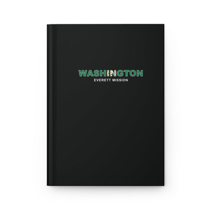 Washington Everett Mission Flag Title Black Hardcover Journal Matte - Latter-Day Saint LDS Missionary Gift - Book of Mormon