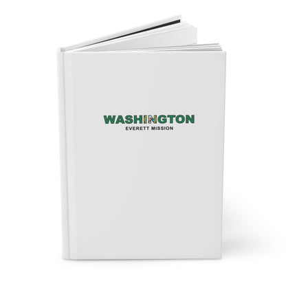 Washington Everett Mission Flag Title White Hardcover Journal Matte - Latter-Day Saint LDS Missionary Gift - Book of Mormon