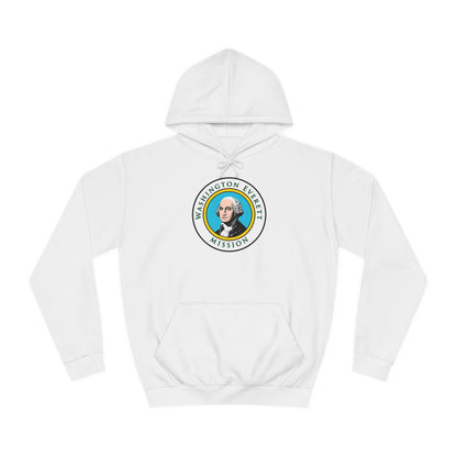 Washington Everett Mission State Flag Logo (White Border) College Hoodie