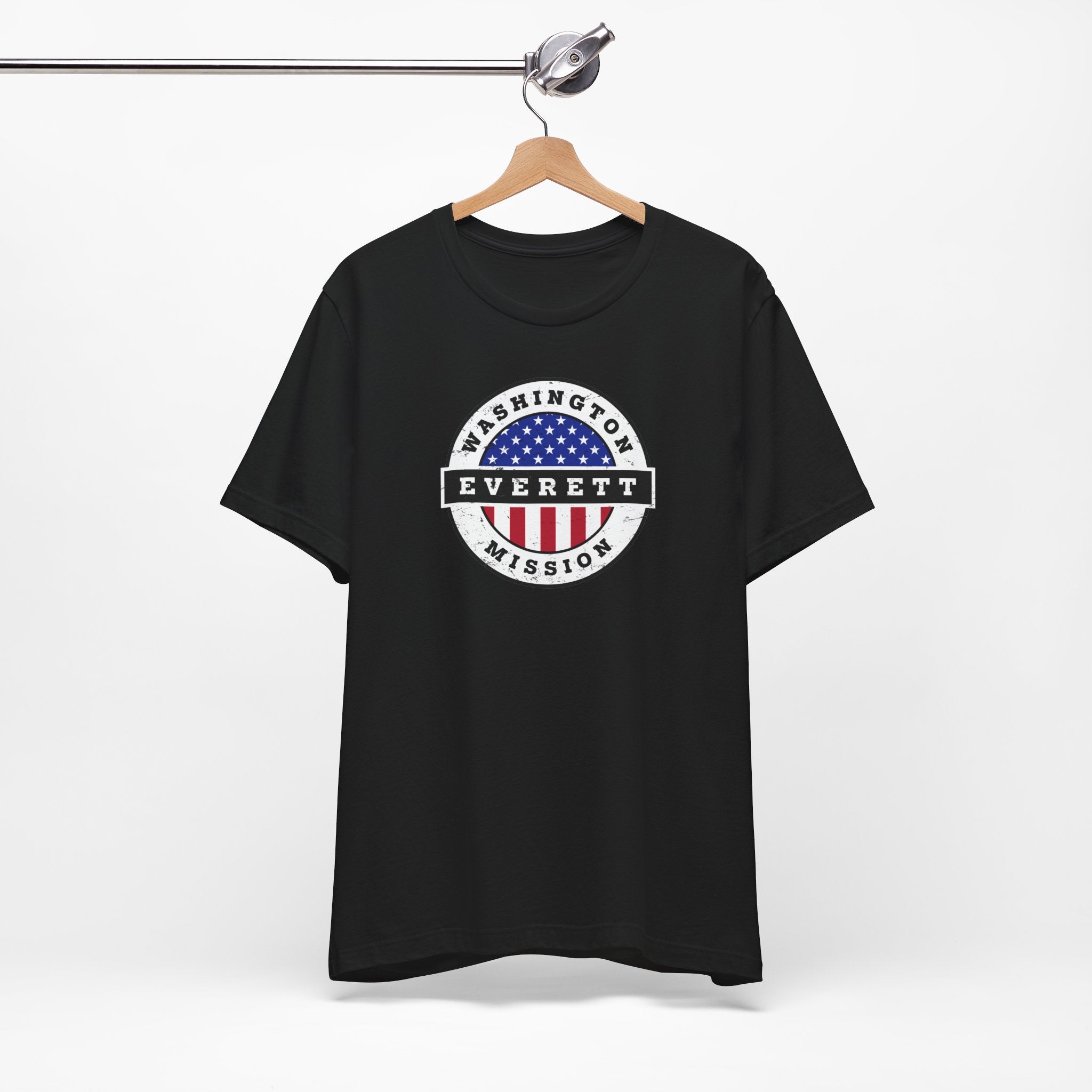 Washington Everett Mission Vintage Circular USA Flag T-Shirt - Latter-Day Saint LDS Missionary Gift - Book of Mormon