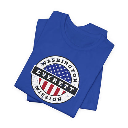 Washington Everett Mission Vintage Circular USA Flag T-Shirt - Latter-Day Saint LDS Missionary Gift - Book of Mormon