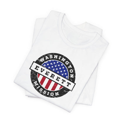 Washington Everett Mission Vintage Circular USA Flag T-Shirt - Latter-Day Saint LDS Missionary Gift - Book of Mormon