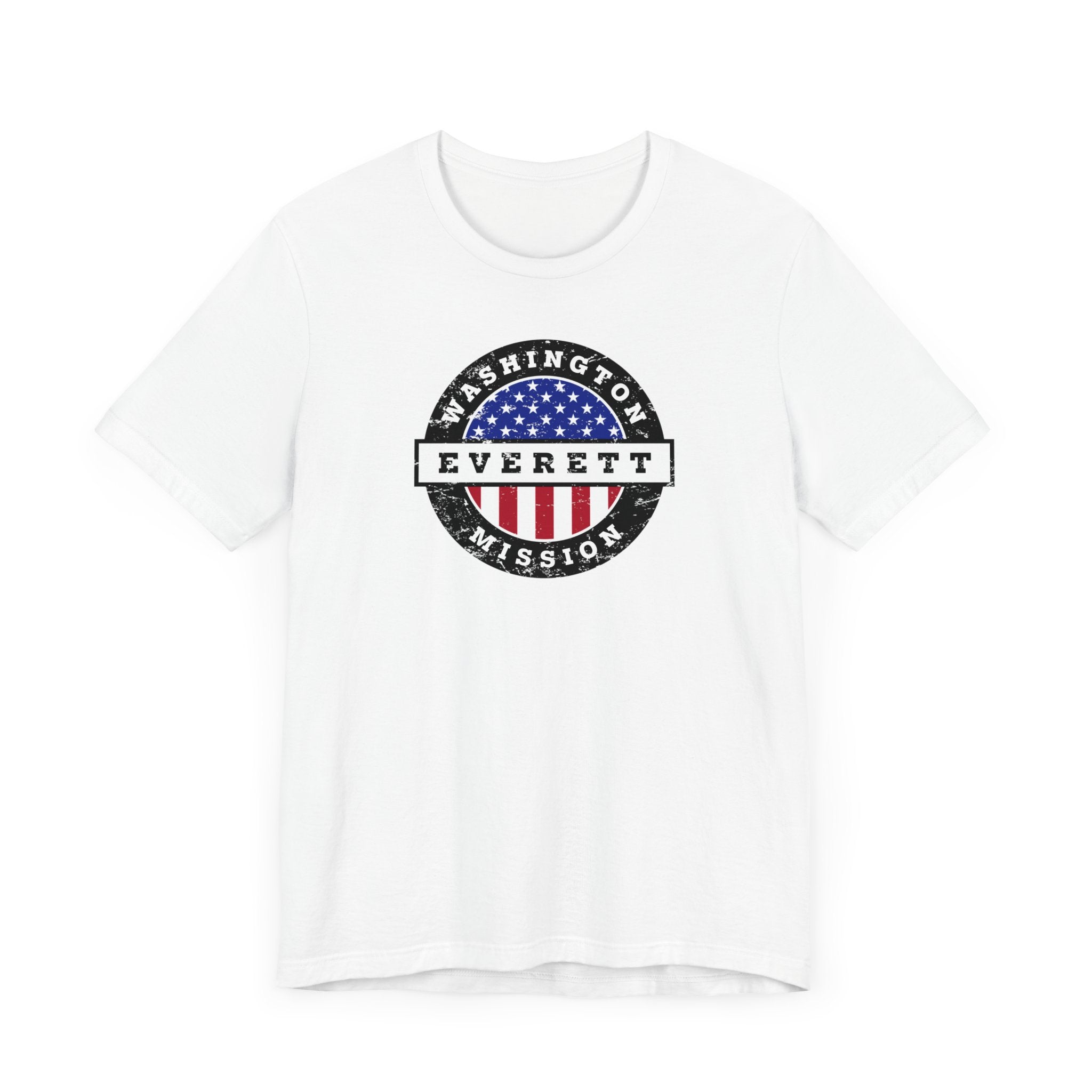Washington Everett Mission Vintage Circular USA Flag T-Shirt - Latter-Day Saint LDS Missionary Gift - Book of Mormon