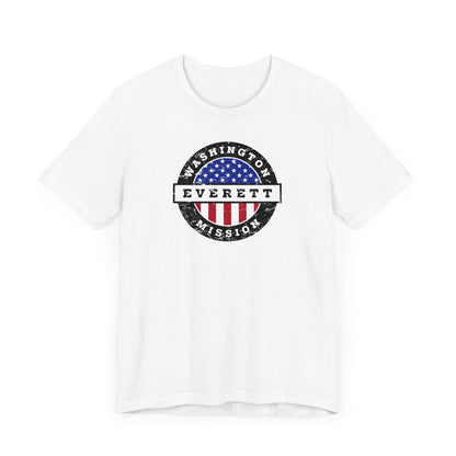 Washington Everett Mission Vintage Circular USA Flag T-Shirt - Latter-Day Saint LDS Missionary Gift - Book of Mormon