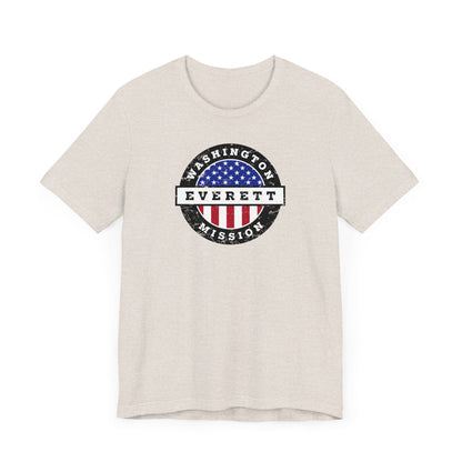 Washington Everett Mission Vintage Circular USA Flag T-Shirt - Latter-Day Saint LDS Missionary Gift - Book of Mormon