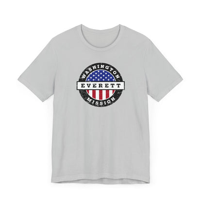 Washington Everett Mission Vintage Circular USA Flag T-Shirt - Latter-Day Saint LDS Missionary Gift - Book of Mormon