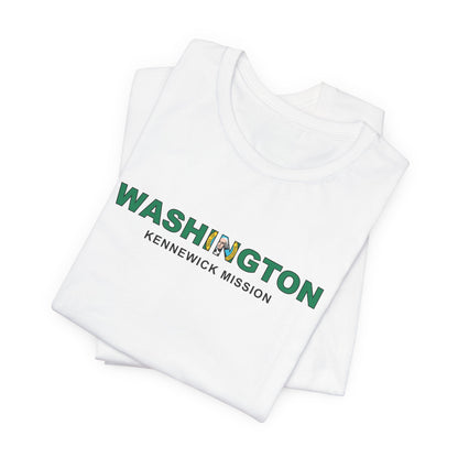 Washington Kennewick Mission Flag Title T-shirt - Latter-Day Saint LDS Missionary Gift - Book of Mormon