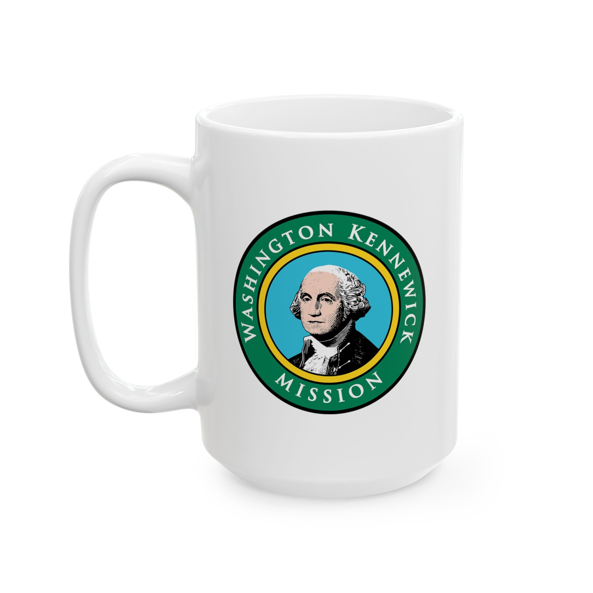 Washington Kennewick Mission State Flag Logo Ceramic Mug White - Latter-Day Saint LDS Missionary Gift - Book of Mormon