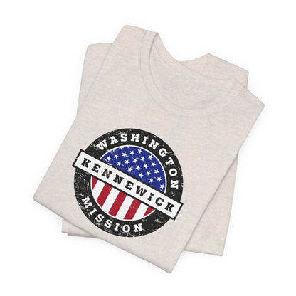 Washington Kennewick Mission Vintage Circular USA Flag T-Shirt - Latter-Day Saint LDS Missionary Gift - Book of Mormon