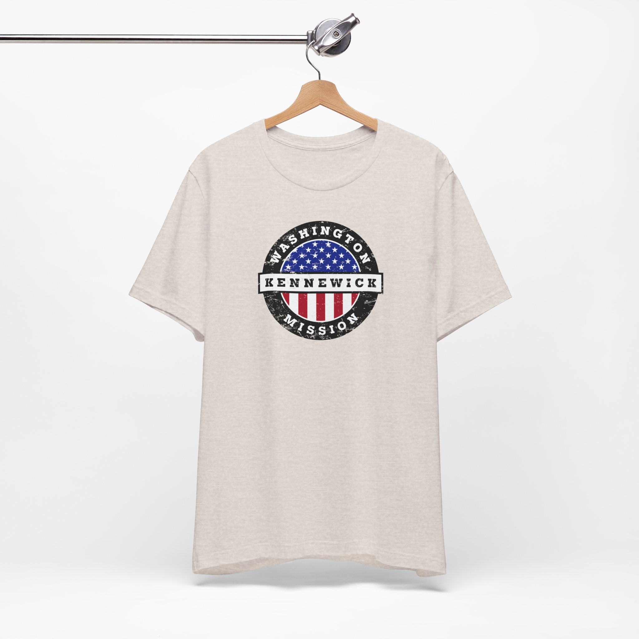Washington Kennewick Mission Vintage Circular USA Flag T-Shirt - Latter-Day Saint LDS Missionary Gift - Book of Mormon