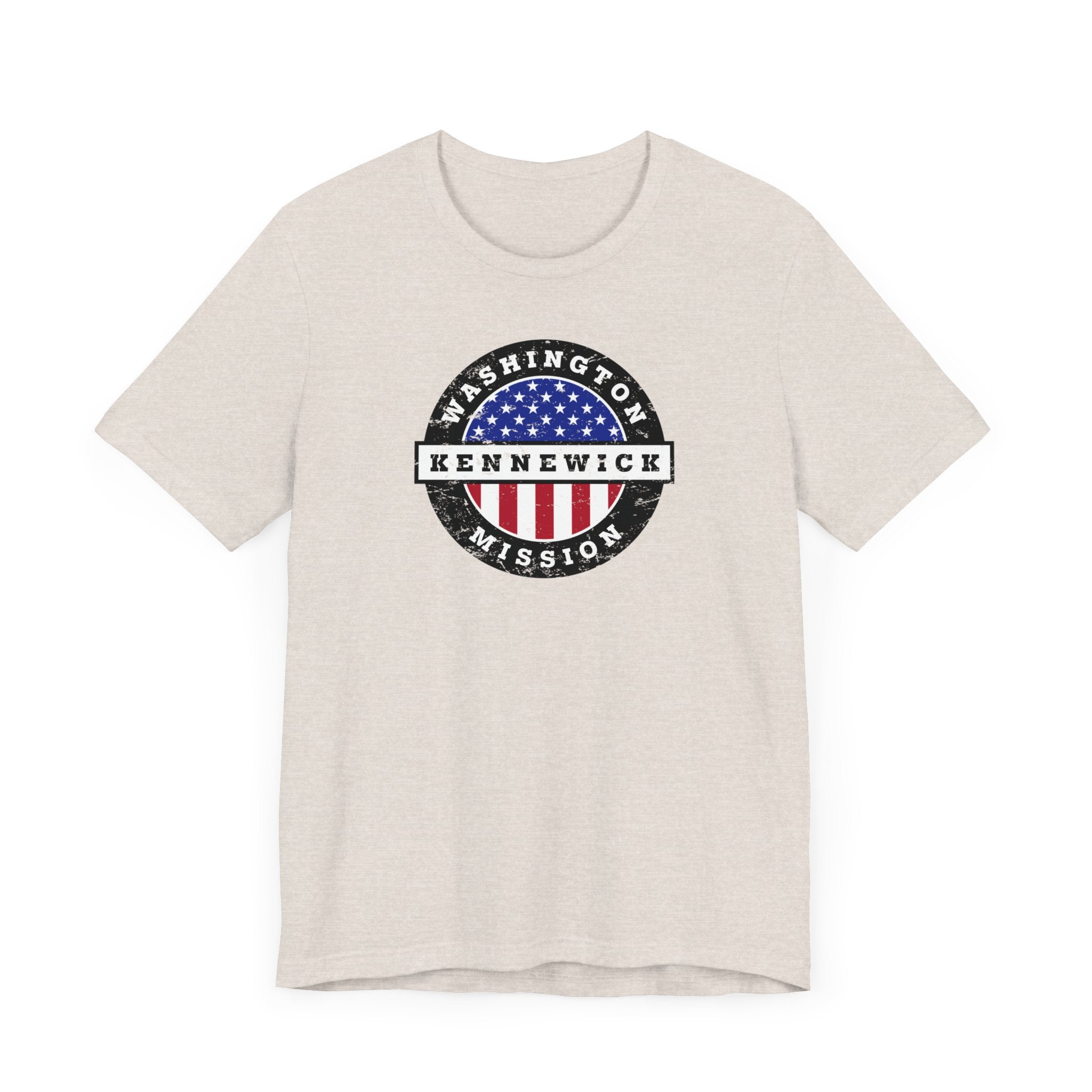 Washington Kennewick Mission Vintage Circular USA Flag T-Shirt - Latter-Day Saint LDS Missionary Gift - Book of Mormon