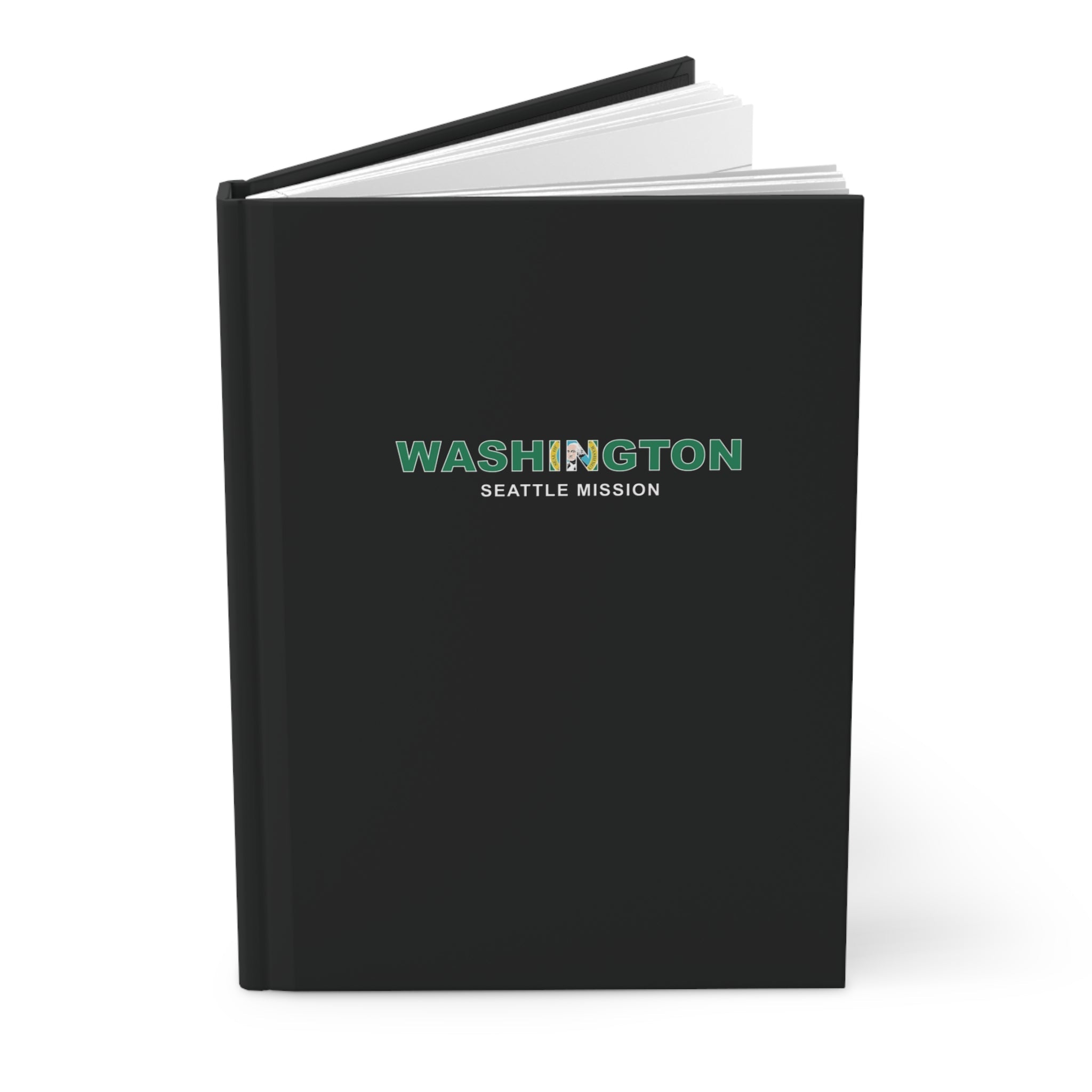 Washington Seattle Mission Flag Title Black Hardcover Journal Matte - Latter-Day Saint LDS Missionary Gift - Book of Mormon