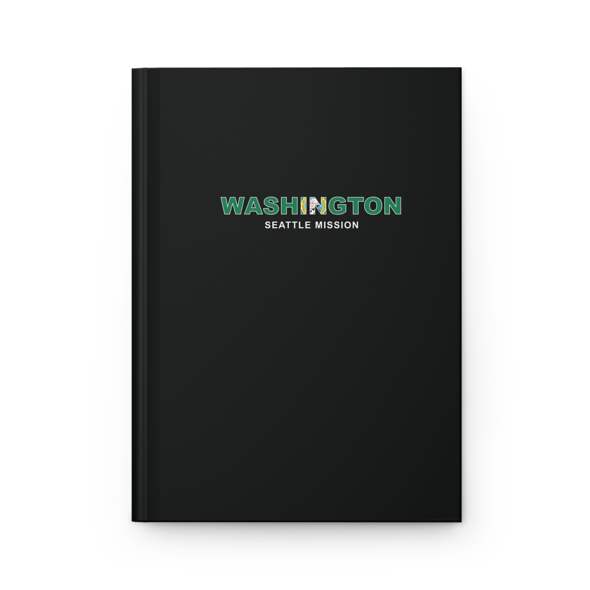 Washington Seattle Mission Flag Title Black Hardcover Journal Matte - Latter-Day Saint LDS Missionary Gift - Book of Mormon