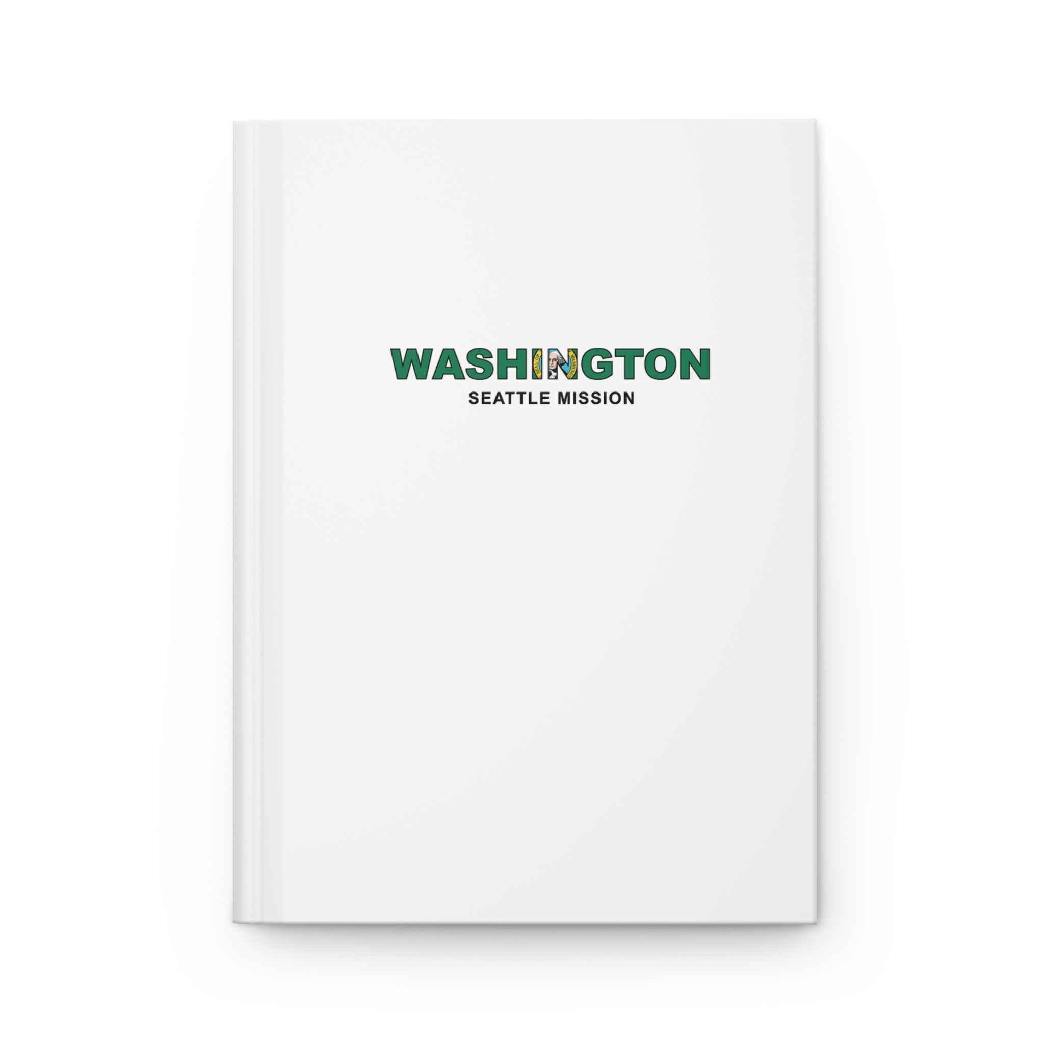 Washington Seattle Mission Flag Title White Hardcover Journal Matte - Latter-Day Saint LDS Missionary Gift - Book of Mormon