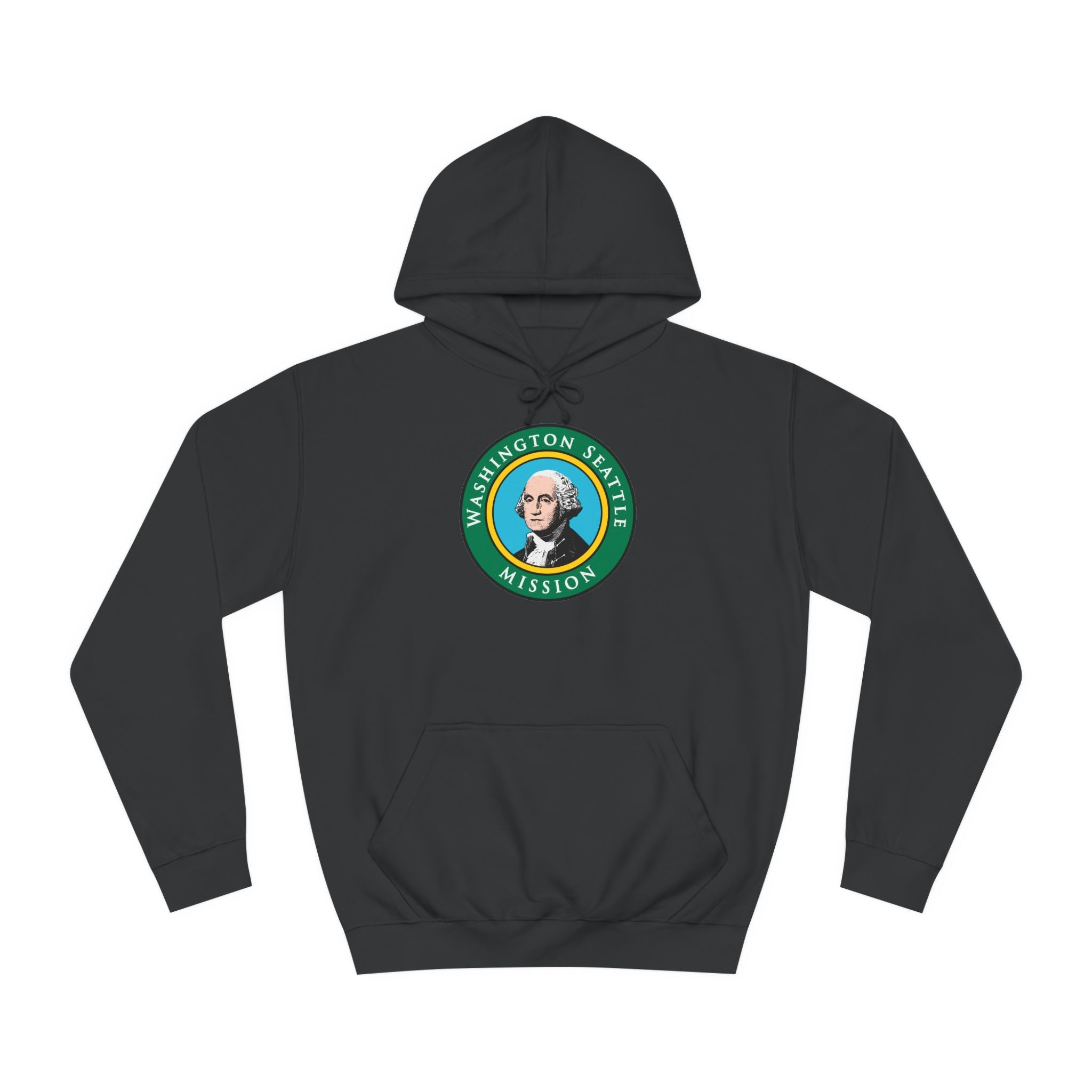 Washington Seattle Mission State Flag Logo (Black Border) College Hoodie