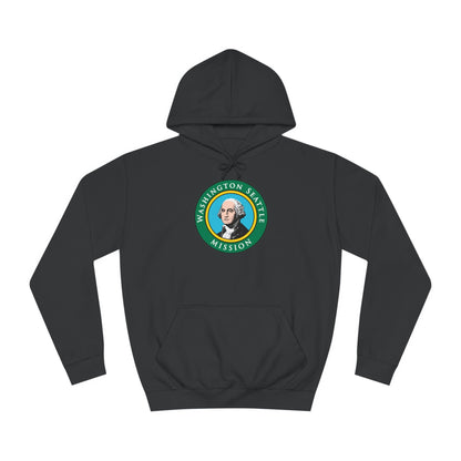 Washington Seattle Mission State Flag Logo (Black Border) College Hoodie