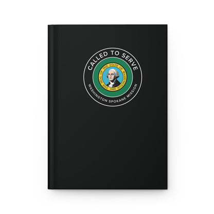 Washington Spokane Mission Circle Flag Called to Serve Black Hardcover Journal Matte - Latter-Day Saint LDS Missionary Gift - Book of Mormon