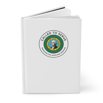 Washington Spokane Mission Circle Flag Called to Serve White Hardcover Journal Matte - Latter-Day Saint LDS Missionary Gift - Book of Mormon