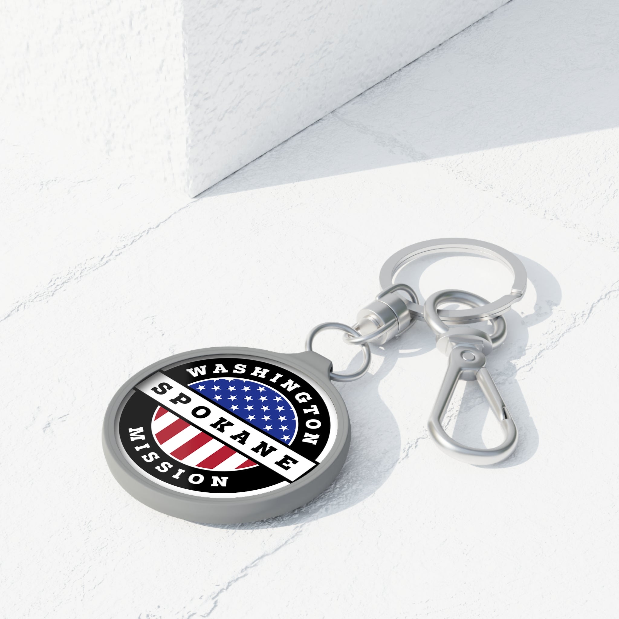 Washington Spokane Mission Circle Flag Key Tag - Latter-Day Saint LDS Missionary Gift - Book of Mormon